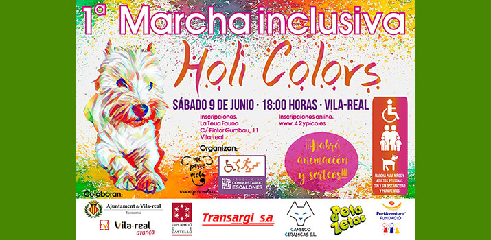 Cartel Marcha inclusiva Holi colors patrocinado por Peta Zetas